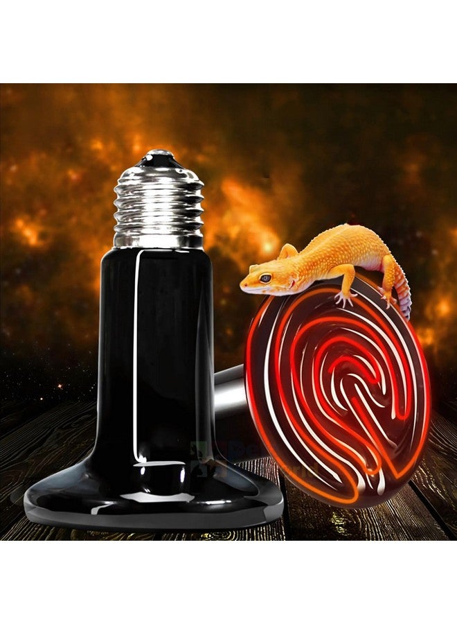 VAYINATO® 100 Watts Infrared Ceramic Heat Emitter Reptile Heat Lamp for Pet Lizard Turtle Aquarium Snake, No Harm No Light, Black by Petzlifeworld - Image 1