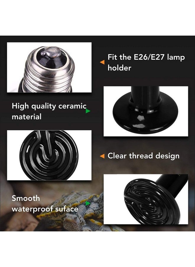 VAYINATO® 100 Watts Infrared Ceramic Heat Emitter Reptile Heat Lamp for Pet Lizard Turtle Aquarium Snake, No Harm No Light, Black by Petzlifeworld - Image 5