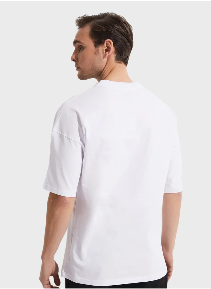 جون Ribbed  Collar T-Shirt