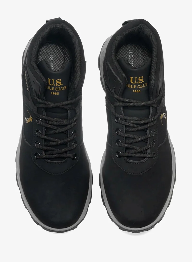 يو اس غولف كلوب Men's High-Top Casual Sneakers – Black