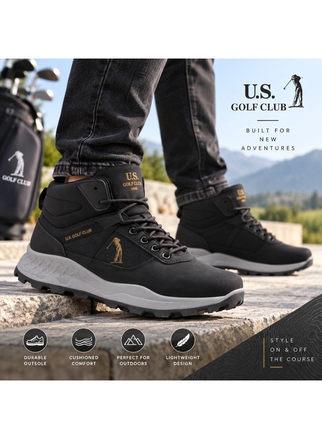 U.S. Golf Club Men's High-Top Casual Sneakers – Black - Image 5