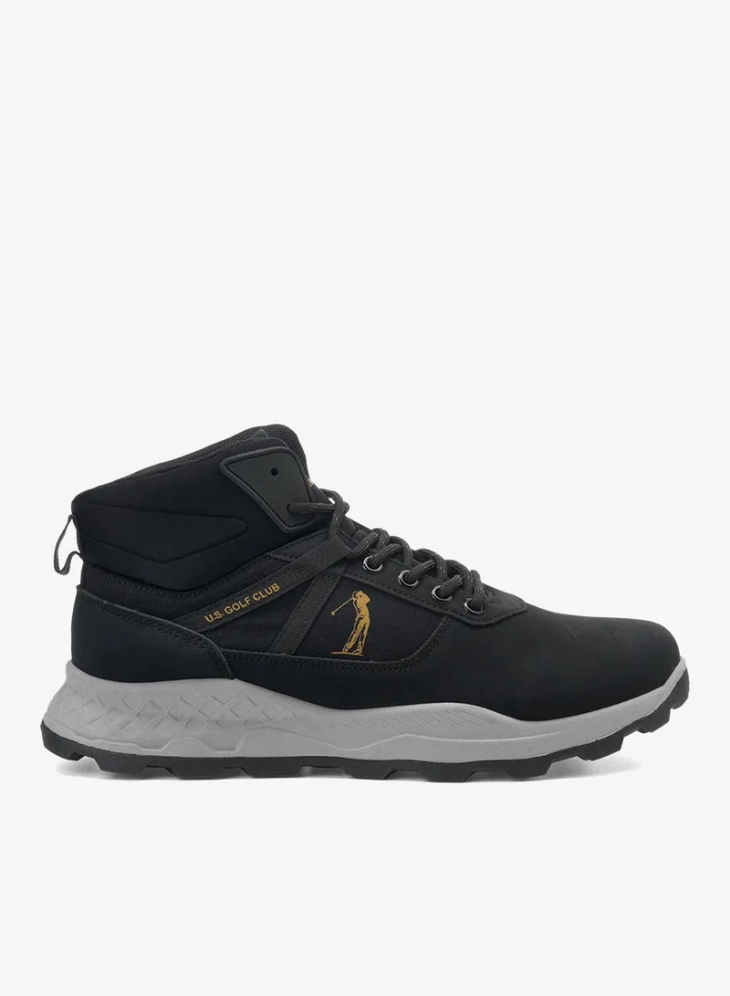 يو اس غولف كلوب Men's High-Top Casual Sneakers – Black