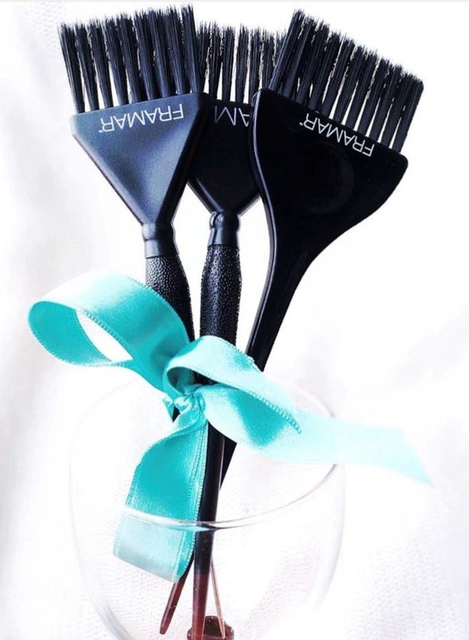 Framar Family Hair Color Brush Set - Hair Dye Brush Kit, Hair Coloring Brushes For Hair Stylist, Tint Brushes for Hair Color, Tapered Edges For Precision – 3 Pack Black - Image 5
