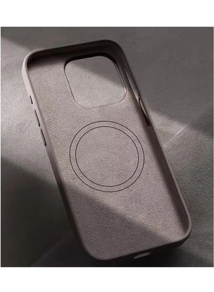 Silicone Magsafe Case Premium Quality Support Wireless Charging for iPhone 16 Pro Max 6.9 inch Stone Grey - Image 3