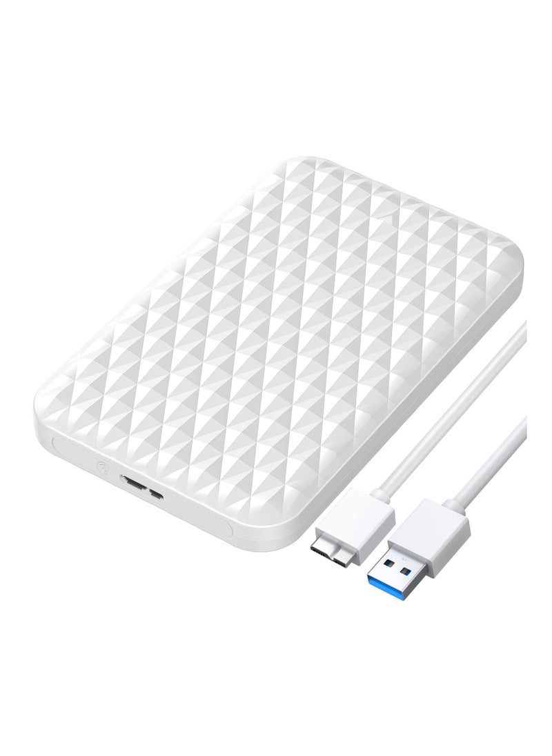 Generic - 2.5 Inch Hard Drive Enclosure, SATA to USB 3.0 for 7/9.5mm SSD/HDD Up to 6TB, Tool-Free Design, UASP Support, 5Gbps Transfer Rate, Compatible with Windows/Mac/Linux (White) - Image 1