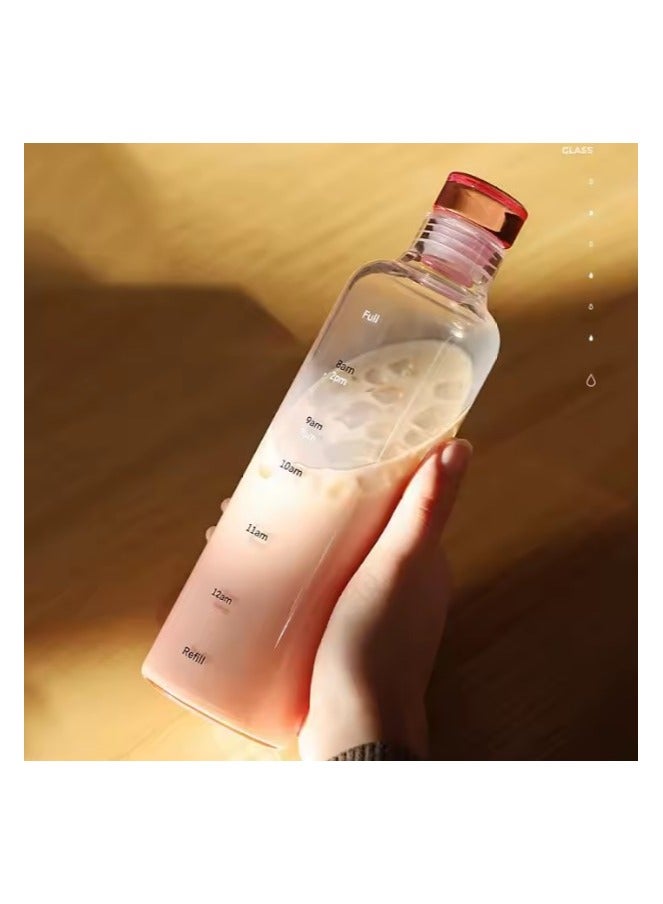 500ml Healthy Plastic Sports Water Bottle with Time Markers, Reusable and Leakproof, Perfect for Men and Women Gym Football Outdoor Activities School Fitness Workout Milk Juice Clear Water Bottle Healthy Multipurpose Gym School - Leakproof Water Bottle - Clear Water Bottle with Time Markers - Water, Juice, Milk Bottle for Kids and School