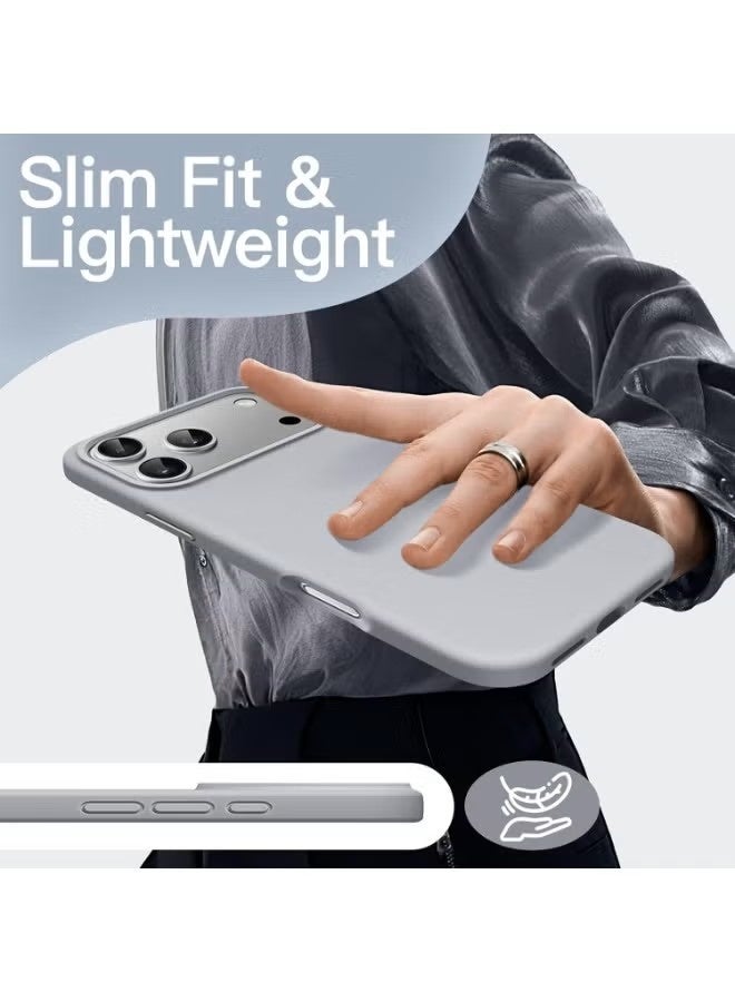 general Bortony Slim Fit Liquid Silicone Case for iPhone 17 Pro Max (6.9") - Shockproof Protective Cover with Soft Microfiber Lining & Camera Control Support - Grey - Image 3