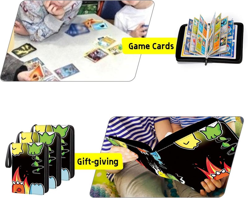 Extalas 100 Bonus Sleeves Included - Trading Card Binder Fits 400+ Cards, 4-Pocket Collector Album Compatible with PTCG, MTG, YGO and Sports Cards - Waterproof PU Leather Card Holder Case (Hand) - Image 5