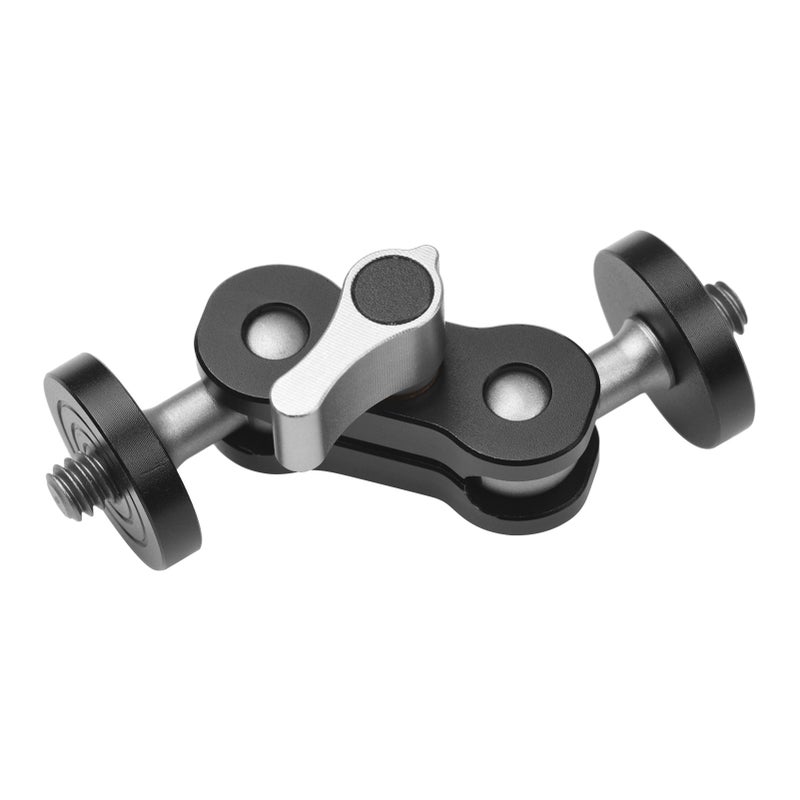 MA-75 Magic Arm Extension Bracket Monitor Mount Adapter Aluminum Alloy 1/4 Inch Screws Connection Dual Flexible Ball Head for Mounting Video Monitor LED Light, Pack of 1pcs - Image 3