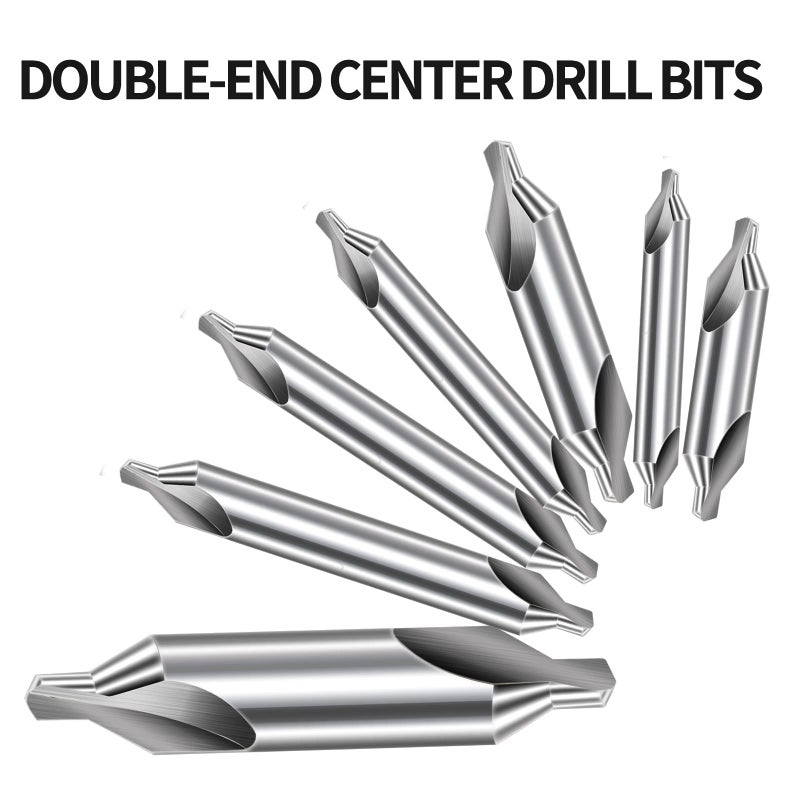 Aleric Center Drill Bits Set - High Speed Steel Center Drill Bit Countersink Tools for Lathe Metalworking, 7 pcs 60-Degree Angle Centering Drill in Size 1.0 1.5 2.0 2.5 3.0 4.0 5.0 - Image 3
