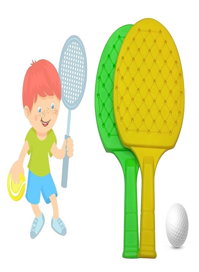 DESCTIDY مضارب تنس الريشة للأطفال من ديسكتيدي بمقبض قصير مع كرات بلاستيكية (عبوة من 4) أسود - Image 5