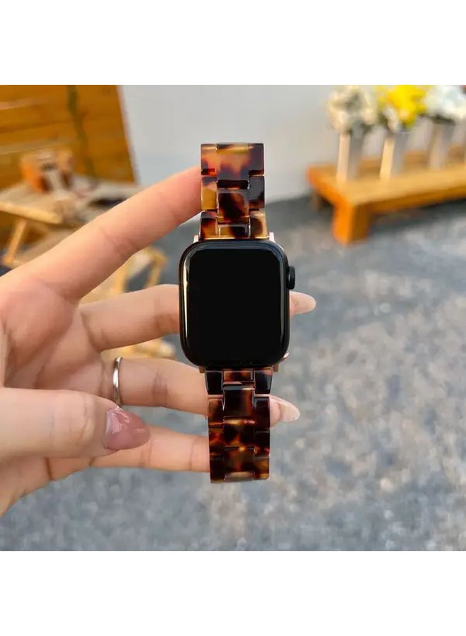 حزام راتنج الزهر الأسود لساعة أبل سلسلة 10 و9 و8 و7 وSE و6 و5 و4 و3 و2 و1 بمقاس 38 و40 و41 و42 ملم - Image 2