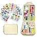 YIXIAN Pill Organizer with Medicine Labels 146 Labels Travel Daily Pill Container Mini Medication Organizer Storage Pill Organizer Travel Essentials Pill Case 7 Day Beige 1 PackLarge - Image 1