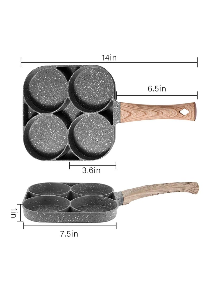 ELTRAZONE Non-Stick Frying Pan with 4 Hole Pancake Pan Fried Egg Burger Pan - Image 2