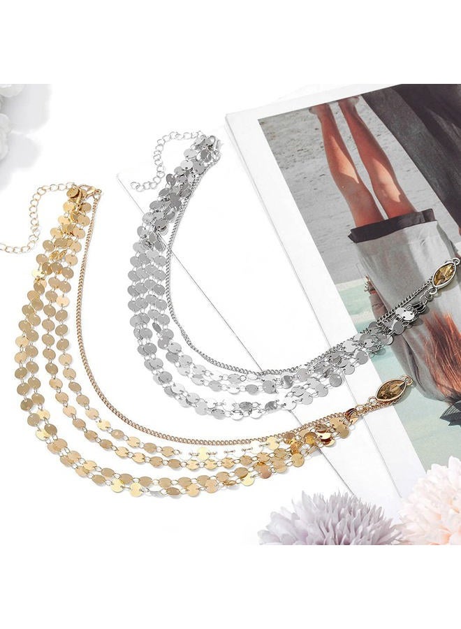 Yean سلسلة رأس ذهبية، مجوهرات شعر بوهيمية، غطاء رأس، عصابة رأس للجبهة، إكسسوارات عصابة رأس شعر للمهرجانات للنساء والفتيات (ذهبي) - Image 4