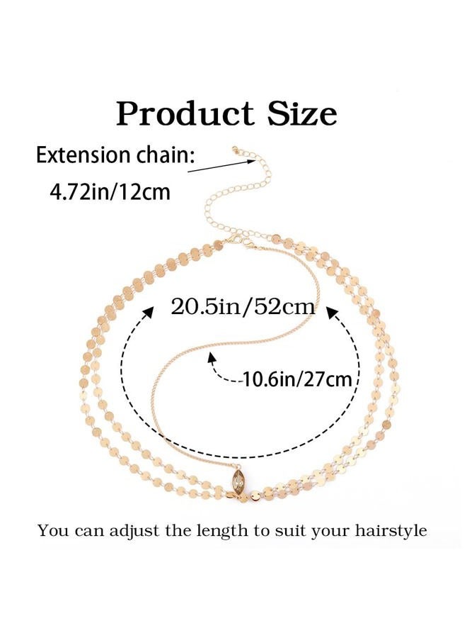 Yean سلسلة رأس ذهبية، مجوهرات شعر بوهيمية، غطاء رأس، عصابة رأس للجبهة، إكسسوارات عصابة رأس شعر للمهرجانات للنساء والفتيات (ذهبي) - Image 2