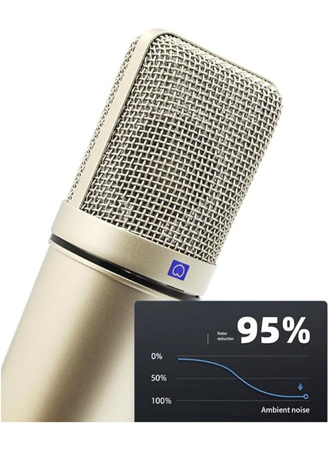 General - Condenser Microphone Professional 48V Dedicated Large Diaphragm Full Metal Microphone Studio Microphone for Recording Podcasts, Voice Streaming, Home Recording Studio - Image 1