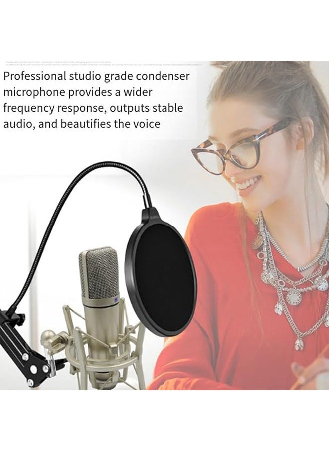 General - Condenser Microphone Professional 48V Dedicated Large Diaphragm Full Metal Microphone Studio Microphone for Recording Podcasts, Voice Streaming, Home Recording Studio - Image 1
