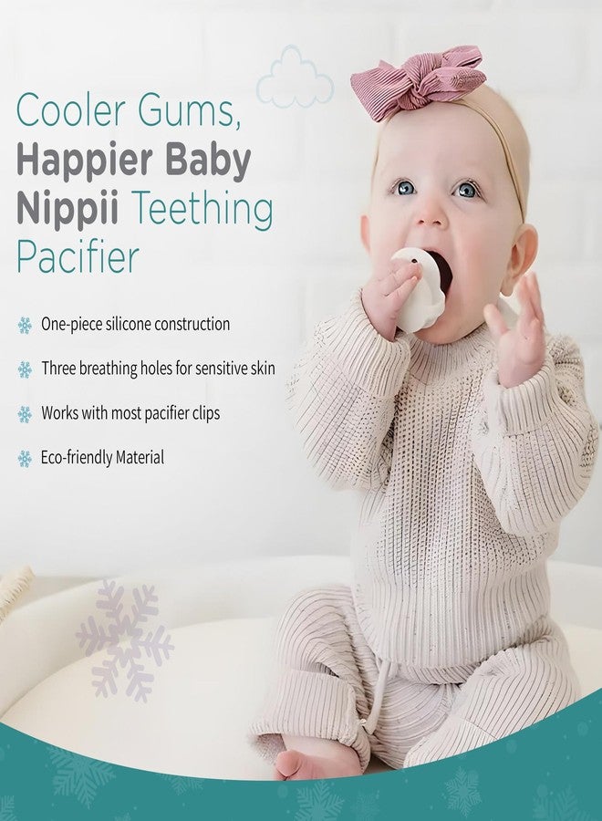 Nippii Freezable Pacifier for Baby Teething Relief - Safe Infant Teether with Cooling Effect - Easy to Clean, Medical Grade Soft Silicone - BPA Free - for Babies 0-9 Months - Made in USA - Image 4