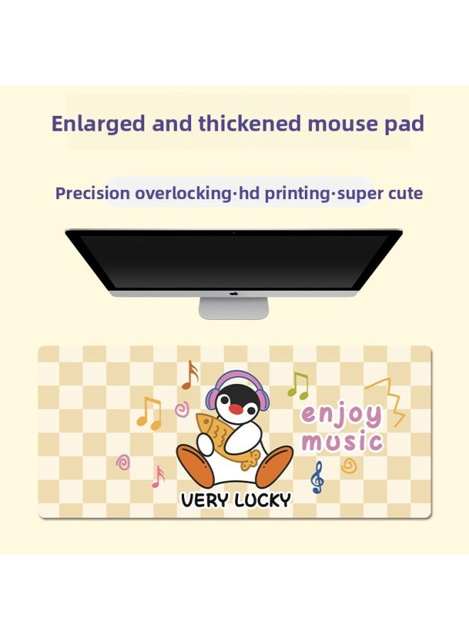 Mouse Pad Penguin Large Keyboard Pad Extra-large Thickened Lock Edge Large Office Desk Mat Oversized Dirt-resistant Non-slip Desk Mat 