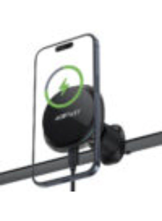ACEFAST Fast Wireless Charger Magnetic Car Holder D31, 10W / 15W Output, Multi-angle Adjustment, Secure Air Vent Hook Clip, Powerful Magnets - Black - Image 3