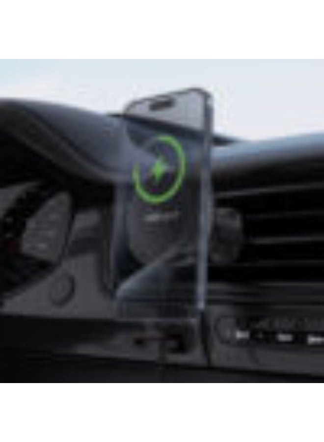 ACEFAST Fast Wireless Charger Magnetic Car Holder D31, 10W / 15W Output, Multi-angle Adjustment, Secure Air Vent Hook Clip, Powerful Magnets - Black - Image 4