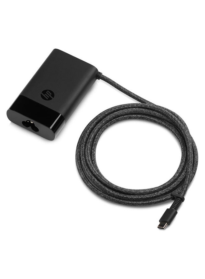 HP شاحن كمبيوتر محمول USB-C بقدرة 65 وات باللون الأسود في المملكة المتحدة - Image 1