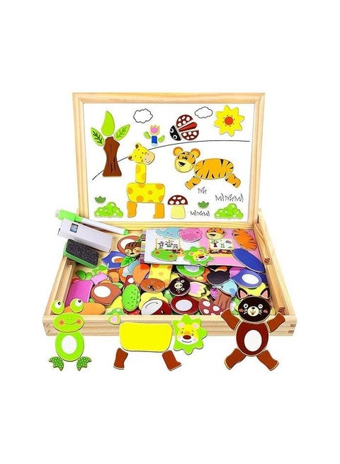 Generic COOLJOY 100+ Pieces Magnetic Wooden Jigsaw Animal Jigsaw