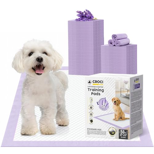 CROCI 22x22in Puppy Pads with Adhesive Tabs Dog Pee Pads Absorbs Up to 3 Cups Potty Training Disposable 50 Counts - Image 1