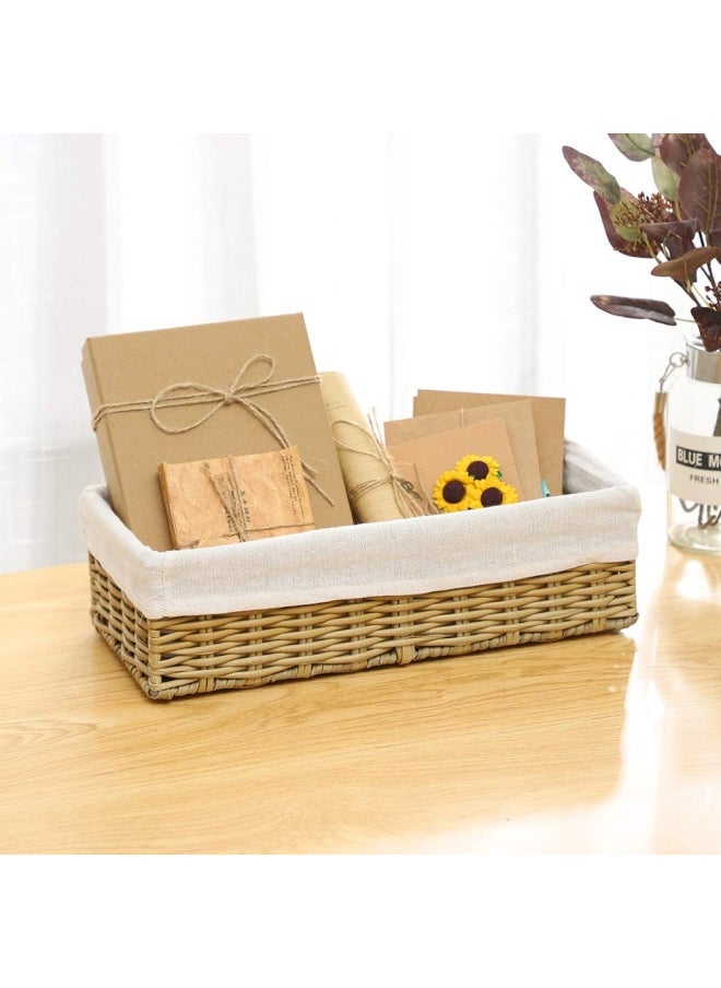 Generic - Bathroom Wicker Baskets For Organizing Toilet Paper Basket Storage Basket For Toilet Tank Top Decorative Basket For Closet Bedroom Bathroom Entryway Office Set Of 2 Beige - Image 1