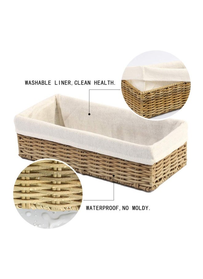 Generic - Bathroom Wicker Baskets For Organizing Toilet Paper Basket Storage Basket For Toilet Tank Top Decorative Basket For Closet Bedroom Bathroom Entryway Office Set Of 2 Beige - Image 1