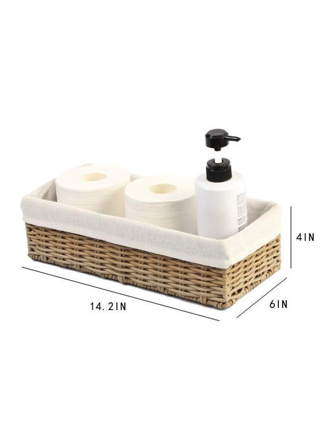 Generic - Bathroom Wicker Baskets For Organizing Toilet Paper Basket Storage Basket For Toilet Tank Top Decorative Basket For Closet Bedroom Bathroom Entryway Office Set Of 2 Beige - Image 1