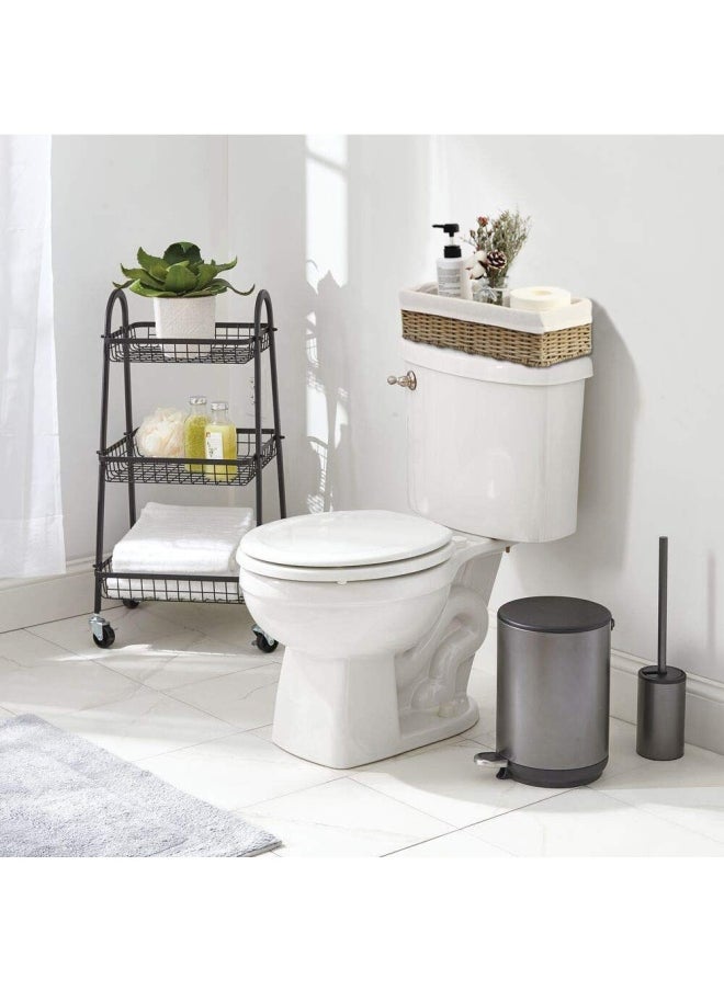 Generic - Bathroom Wicker Baskets For Organizing Toilet Paper Basket Storage Basket For Toilet Tank Top Decorative Basket For Closet Bedroom Bathroom Entryway Office Set Of 2 Beige - Image 1