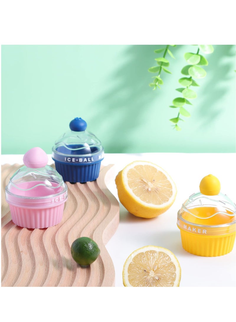 KASTWAVE قوالب مكعبات الثلج المستديرة، 3 قطع من قوالب صنع كرات الثلج، قالب مكعبات ثلج كروي للويسكي والكوكتيلات والقهوة والعصير، صينية ثلج كروية قابلة لإعادة الاستخدام للكوكتيلات والبوربون والسكوتش - Image 4