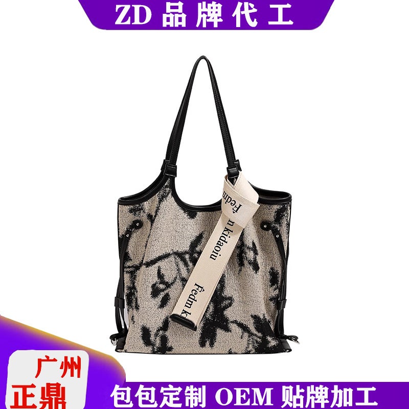 Zhengding Bag Women'S Canvas Bag Student Class Large Bag Easiest For Match Large Capacity Commuting Tote Bag Portable - Image 1
