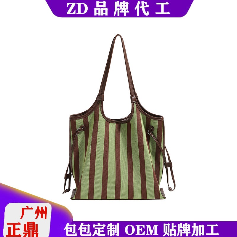 Zhengding Bag Women'S Canvas Bag Student Class Large Bag Easiest For Match Large Capacity Commuting Tote Bag Portable - Image 3