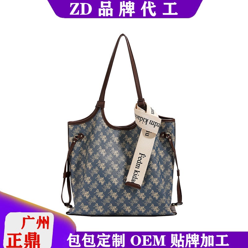 Zhengding Bag Women'S Canvas Bag Student Class Large Bag Easiest For Match Large Capacity Commuting Tote Bag Portable - Image 4
