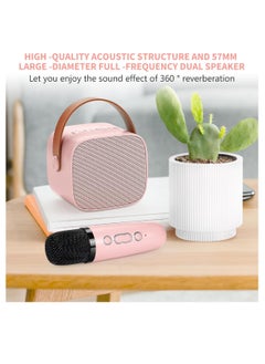 DIGI CORE Mini Karaoke Machine Portable Speaker Bluetooth Karaoke Speaker With Wireless Mic For Kids And Adults Mini Wireless Speaker For Indoor And Outdoor Party And Birthday Bluetooth Speaker Pink  - Image 2
