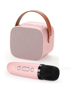 DIGI CORE Mini Karaoke Machine Portable Speaker Bluetooth Karaoke Speaker With Wireless Mic For Kids And Adults Mini Wireless Speaker For Indoor And Outdoor Party And Birthday Bluetooth Speaker Pink  - Image 1