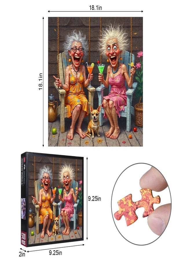 Lirches 500pcs Jigsaw Puzzle for Adults - Happy Grandma Puzzle, Paper Puzzle for Family Fun & Brain Challenge, for Holidays & Special - Image 2