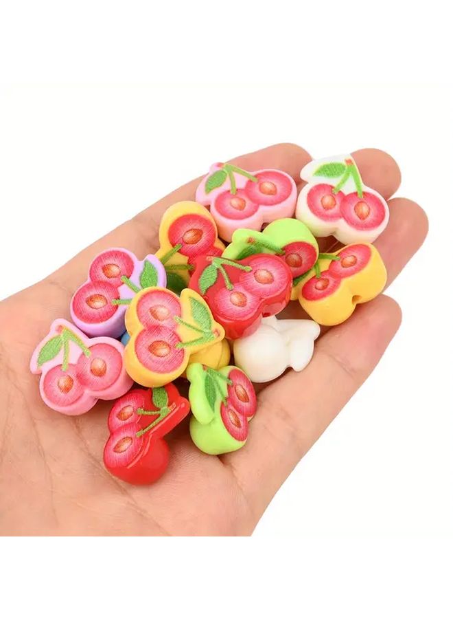 خرز الكرز الوردي للجواهر DIY والأساور ومفاتيح المفاتيح والتعويذات - Image 5