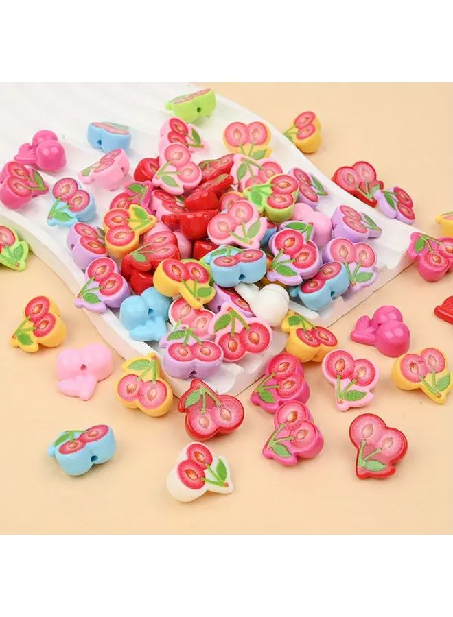 خرز الكرز الوردي للجواهر DIY والأساور ومفاتيح المفاتيح والتعويذات - Image 3