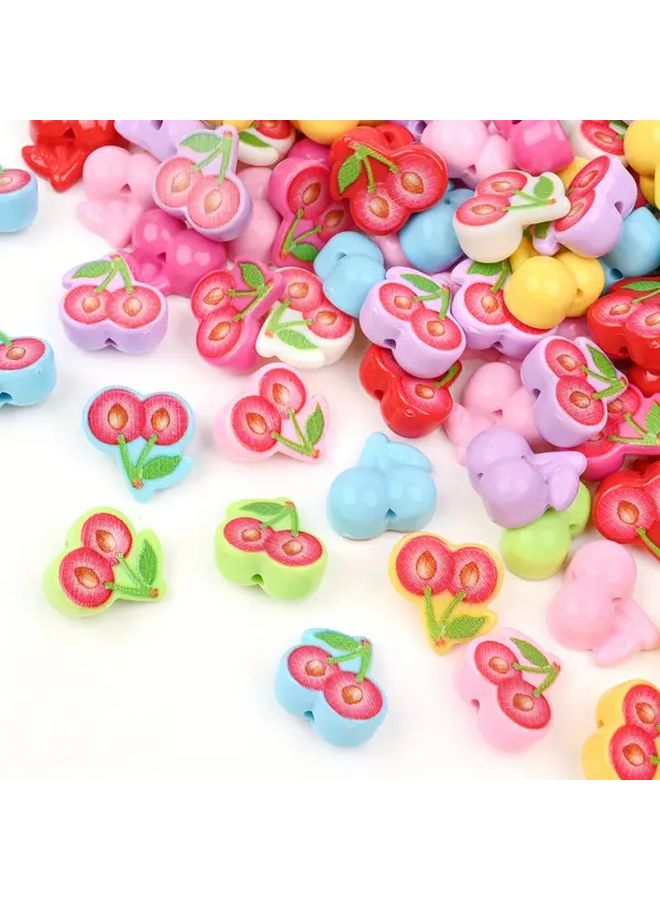 خرز الكرز الوردي للجواهر DIY والأساور ومفاتيح المفاتيح والتعويذات - Image 1