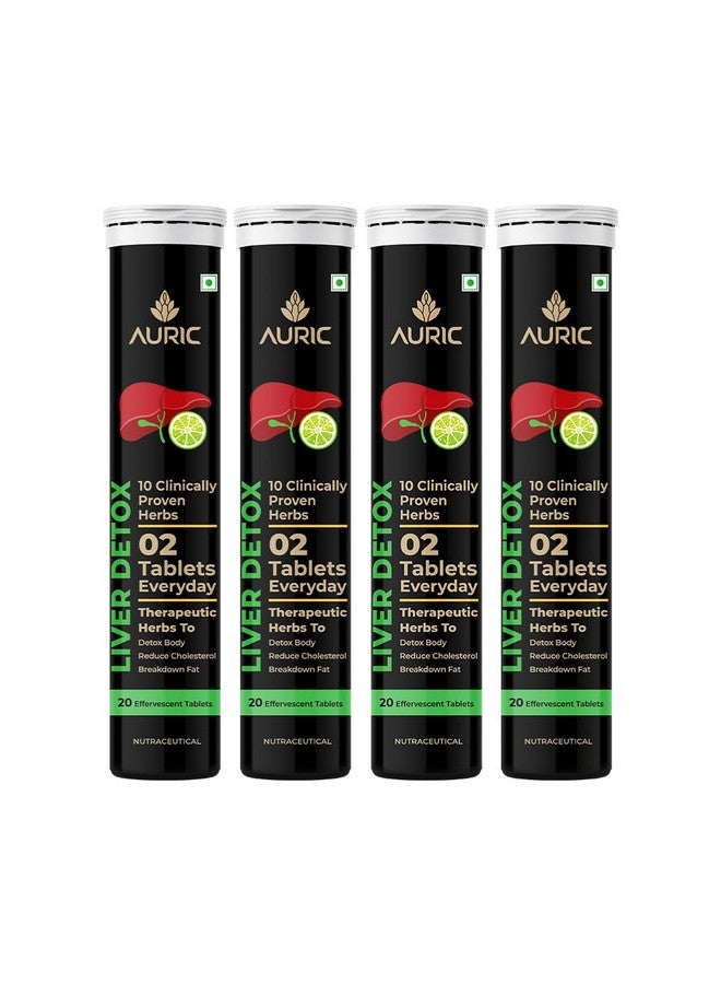 AURIC Auric Liver Detox Effervescent | 80 Tablets Fizzy Water with 10 Ayurvedic Herbs | Clinically Researched Therapeutic Ingredients | Drop, Dissolve, Fizz, Drink  - Image 1
