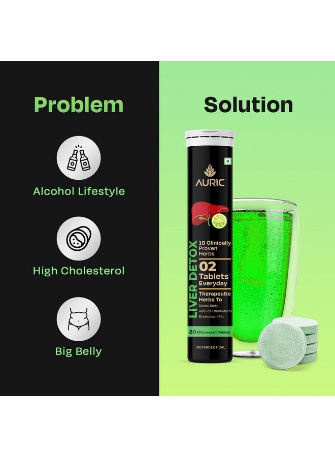AURIC Auric Liver Detox Effervescent | 80 Tablets Fizzy Water with 10 Ayurvedic Herbs | Clinically Researched Therapeutic Ingredients | Drop, Dissolve, Fizz, Drink  - Image 2