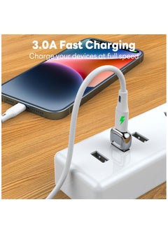 Excefore 2 Pcs USB To C Adapter, C To USB Adapter, Converter For Apple Watch Ultra iWatch 7 8 9,iPhone 14 13 12 11 15 Plus Pro Max, AirPods, iPad Air,Samsung Galaxy S23 S22, Silver  - Image 3