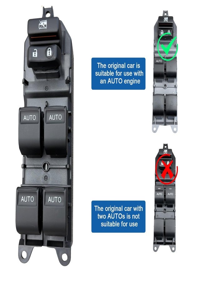 BELGEMAY Window Switch Assembly with 3 Single Switches & LED Backlight, Compatible with Toyota Tundra/Sequoia 2007-2021 Models (Driver Side + Passenger/Rear Doors) (Four-door one-button swifch, White) - Image 5