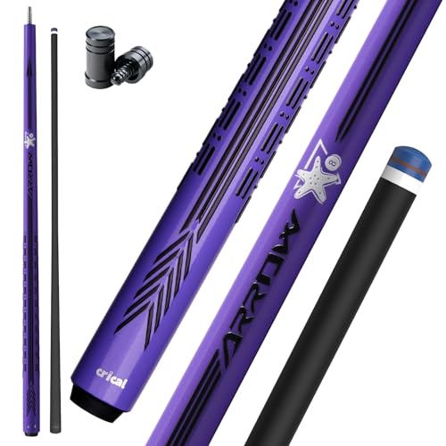 CRICAL Carbon Fiber Pool Cue Stick 58 Low Deflection Professional Pool Cue with Pro Taper Shaft 3D Wrapless Grip 125mm Tip 38x8 Joint Billiard Stick for Enhanced Control Accuracy Purple - Image 1