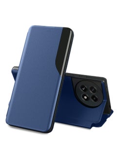OnePlus 13R 5G 2025 Smart Mirror Window Flip Phone Case Auto Sleep Wake Cover - Navy Blue
