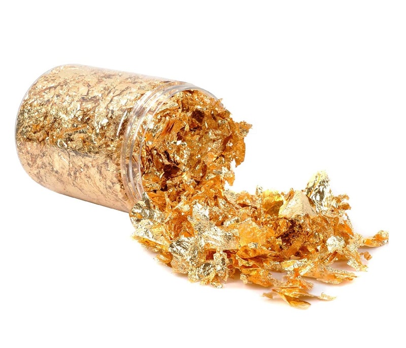 Gold Leaf FlakesGold Foil Flakes for Resin10g Metallic Foil Flakesfor Nail Art Painting Crafts Resin Jewelry Making  DIY CraftsSlime and Resin Jewelry Making